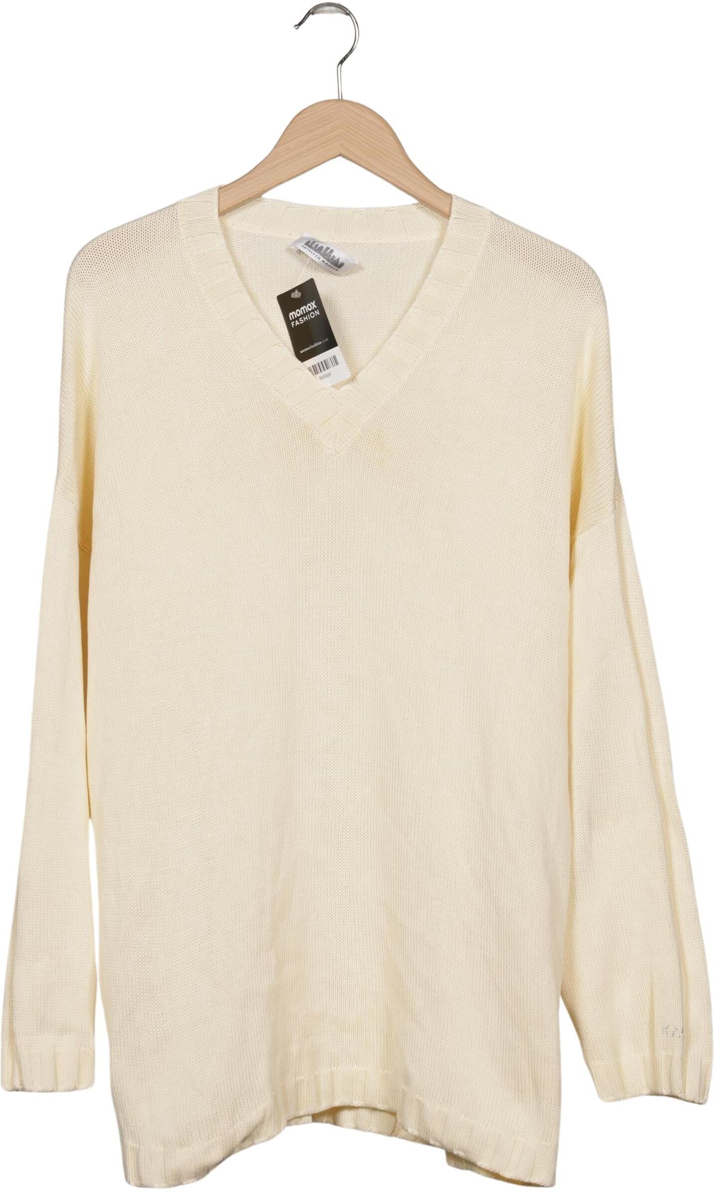Kathleen Madden Damen Pullover, Cremeweiß, Gr. S, Baumwolle - Second Hand