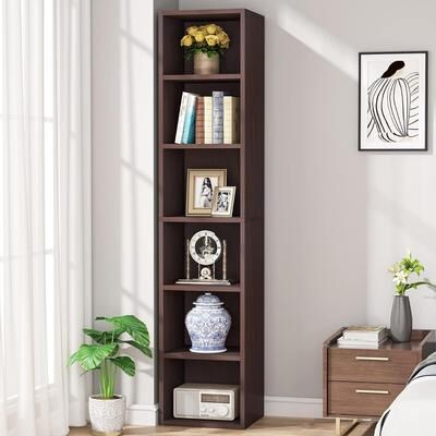 ROSE 70.9 Inches Tall Narrow Corner Bookcase for Home Office