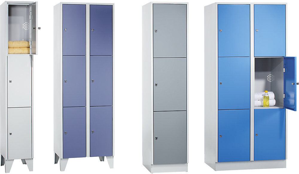 3er-Schließfachschrank München, 1 Abteil, Breite 300 mm, lichtgrau Wolf