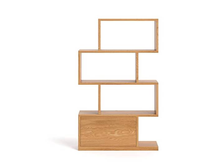 Danzz Domino-Bücherregal aus Massivholz handgefertigt im modernen Stil, Schrank aus echtem Holz für Büro, Wohnzimmer und Zimmer, 120x30x132 cm
