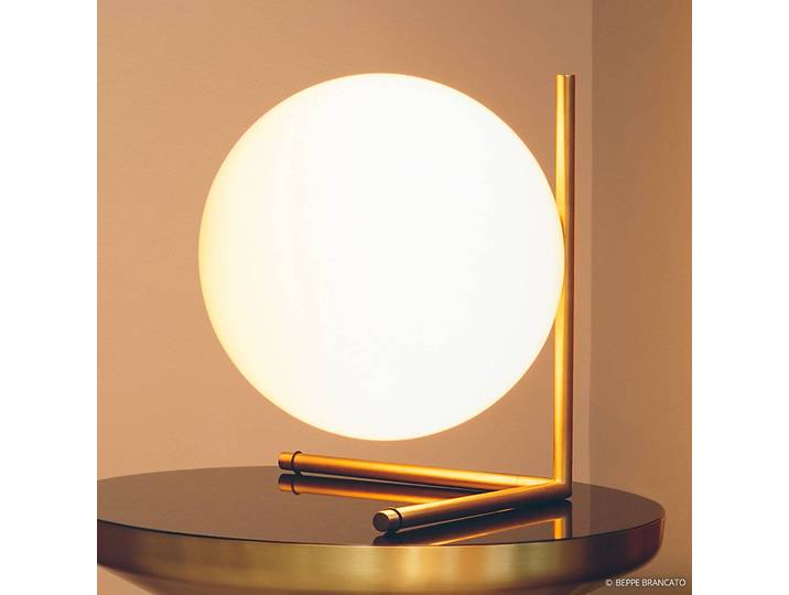 FLOS Designer Tischlampe IC T2, dimmbar, messing / gold, für Wohn- / Esszimmer, Messing, Design, Tischlampe