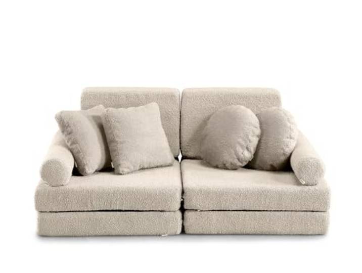 Gutekissen® Kindersofa Ausklappbar - Montessori Spiel- und Ruhesofa für das Kinderzimmer - Multifunktionales Sofa für Kinder (Beige)