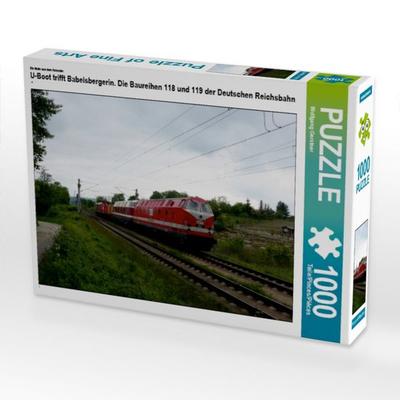 CALVENDO Puzzle Ein Motiv aus dem Kalender U-Boot trifft Babelsbergerin. Die Baureihen 118 und 119 der Deutschen Reichsbahn | 1000 Teile Lege-Größe