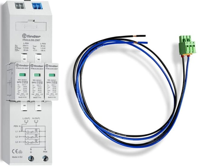 Finder Conducteur combiné type 1+2 7P.04.8.255.Z007C08 (7P048255Z007C08)
