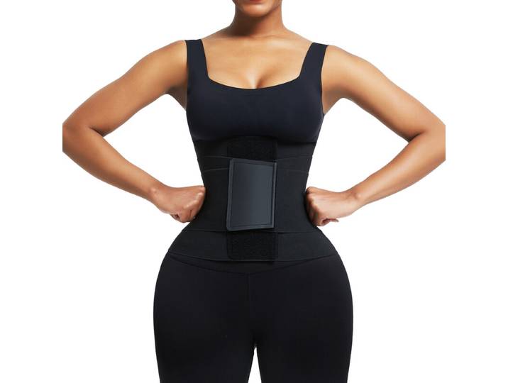 Feelingirl Ceinture de gainage Triple Wrap - Contrôle du ventre - Taille XL - Noir
