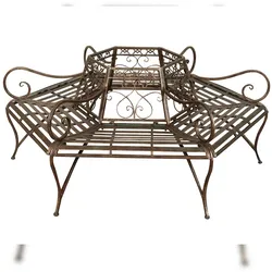 BISCOTTINI INTERNATIONAL ART TRADING Biscottini Gartenbank - Eisenbank für den Außenbereich 153x153x86 cm - Gartensofa für den Außenbereich - Baumbank aus Metall - Eisensofa