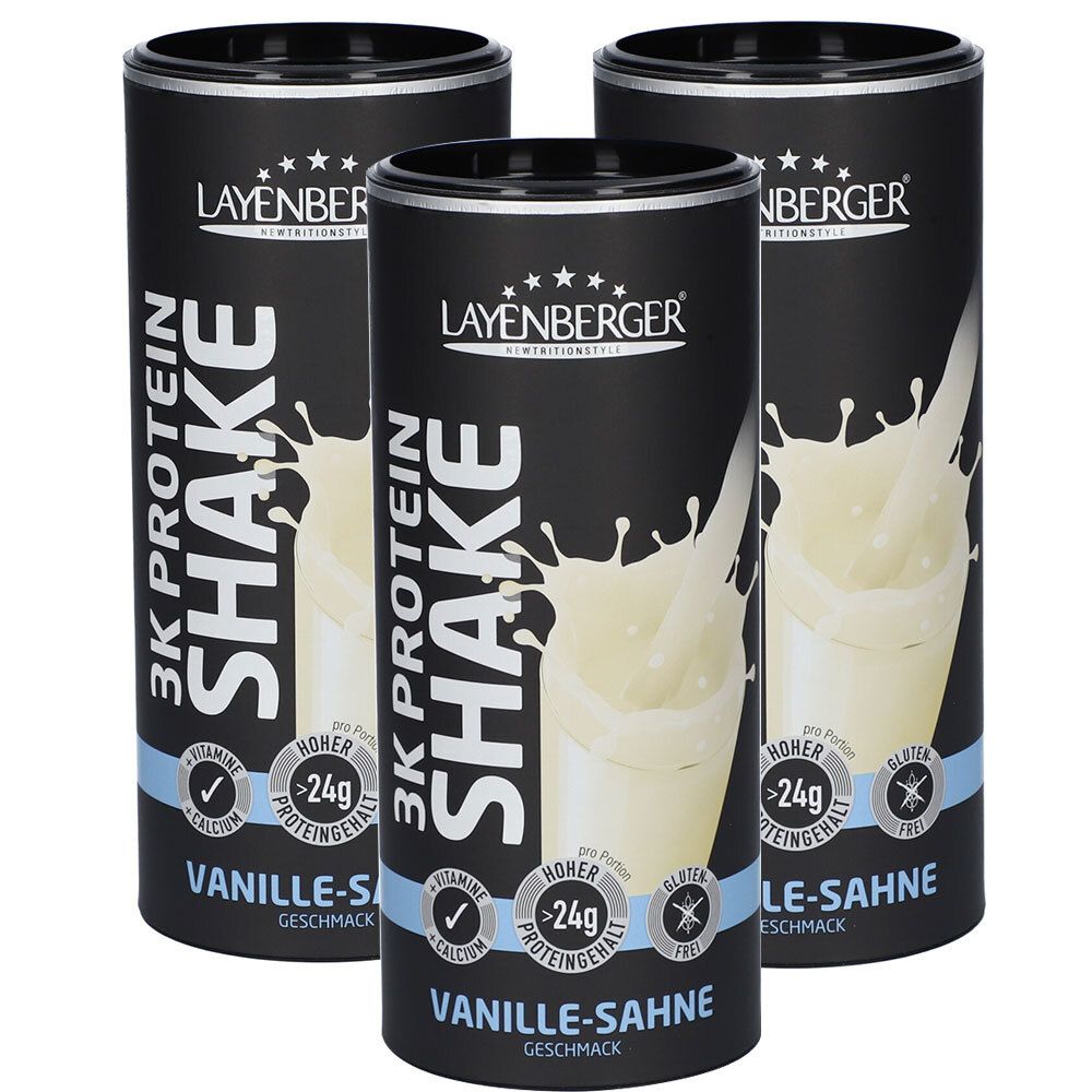Layenberger 3K Protein-Shake, Vanille-Sahne 3er-Set 3x360 g Pulver