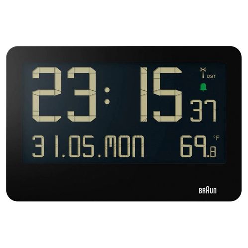 Braun BC 14 schwarz Funk Wanduhr digital