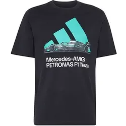 ADIDAS Herren Shirt MERCEDES - AMG PETRONAS FORMULA 1 TEAM GRAFIK, Größe L in Schwarz Schwarz