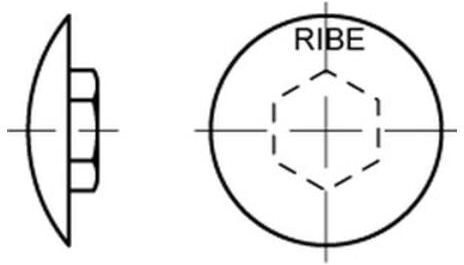 RIBE-Käppi 10 M 12 Kunstoff grau Kunststoff S ; Industrial Quality Supplies (882516300100000)