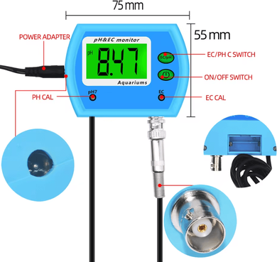 Inspire Curations 2 In 1 Online PH EC Water Quality Monitor For Aquarium And HydroponicsMonitor Essential Water Conditions Continuously Wi 2 In 1 Online PH EC Water Quality Monitor For Aquarium And HydroponicsMonitor Essential Water Conditions Continuousl