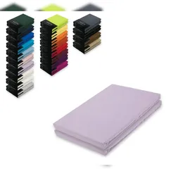 EXKLUSIV HEIMTEXTIL Doppelpack Jersey Spannbettlaken 120 x 200 cm Flieder
