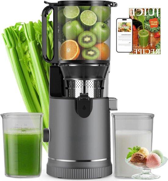 Slowjuicer - Saftzentrifuge - Für die Zubereitung gesunden Saftes - Extra großer Einfüllschacht - 1,8 Liter - Titan-Grau
