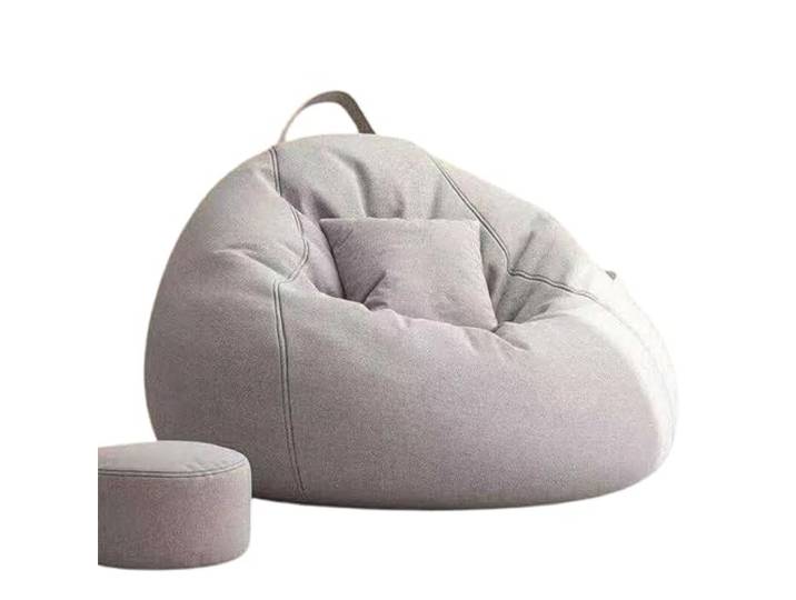 Xumh2024-3 Sitzsack Sitzsack-Stuhl mit Ottomane und Kissen, tragbare Liege for Balkon Erkerfenster(Grigio,Mittel)
