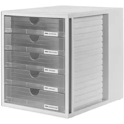 HAN Schubladenbox »SYSTEMBOX« mit 5 Schubladen geschlossen transparent, 23.8x30.5x4.5 cm