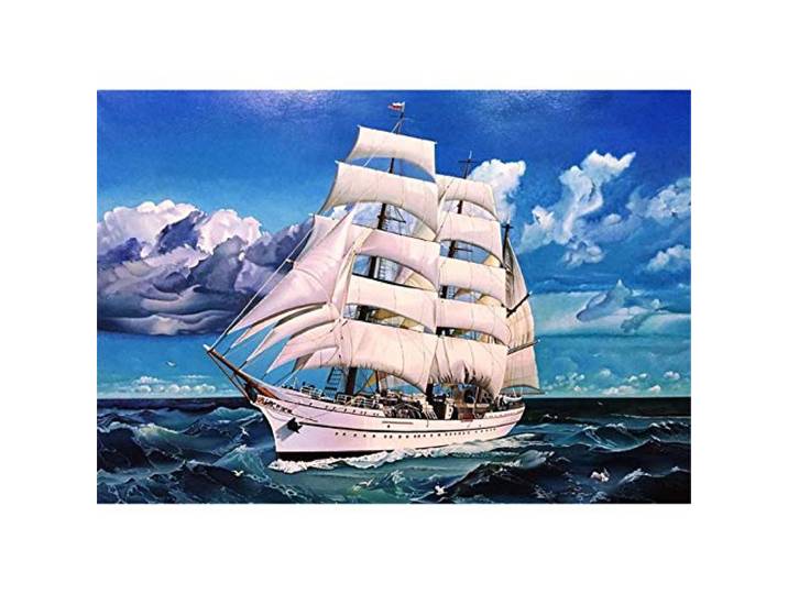 Yingxin34 Puzzle 3000 Teile Segelboot in den Wellen Puzzle Für Erwachsene Und Kinder Ab 14 Jahren-48.03x31.88 Zoll (122 x 81cm)