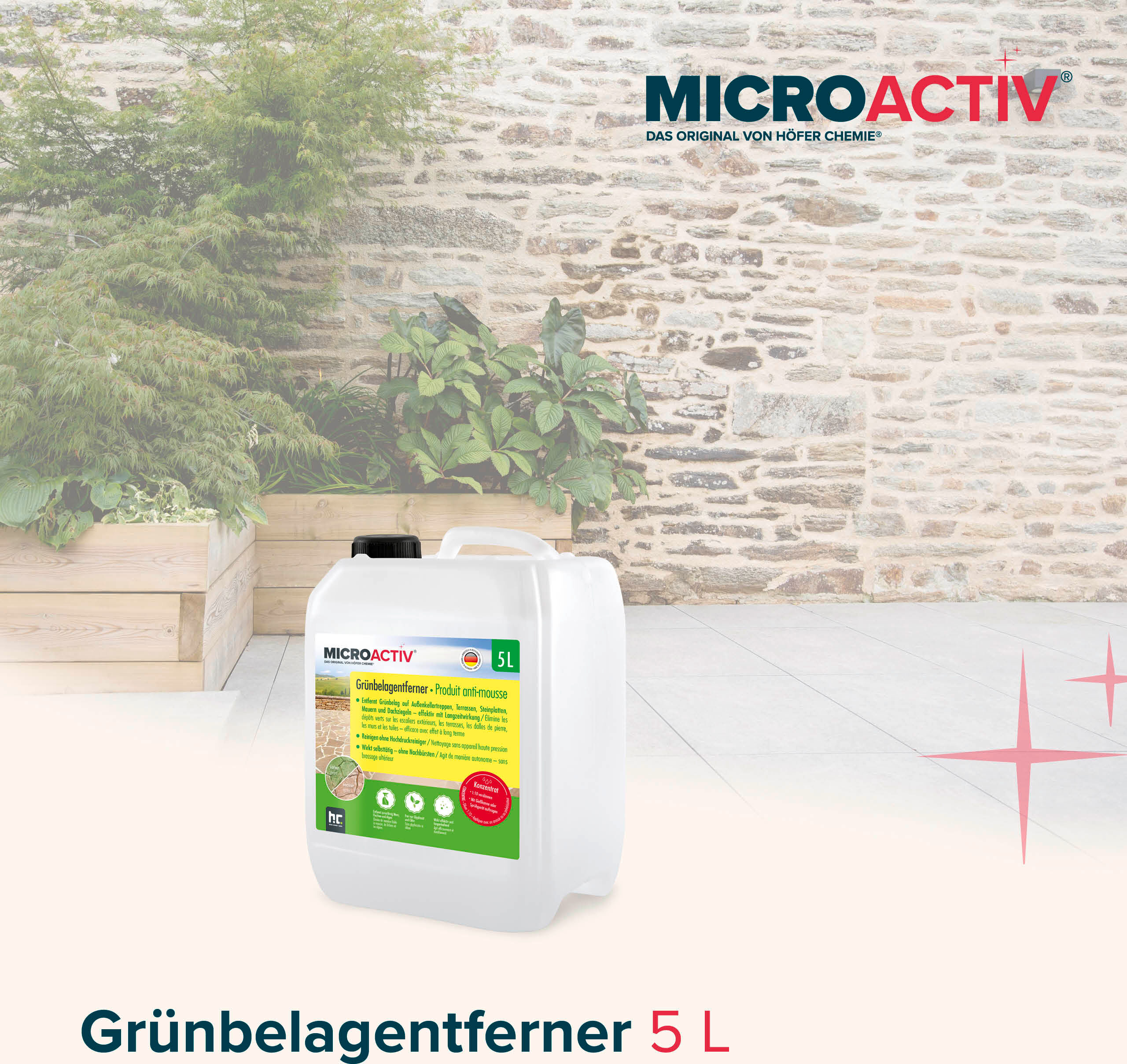 Höfer Chemie GmbH 1x 5 L  Nettoyant pour pierre / Anti-mousse et algues vertes