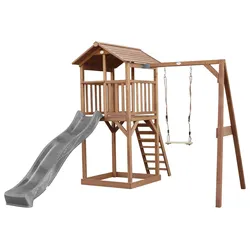 Spielturm Braun/Grau