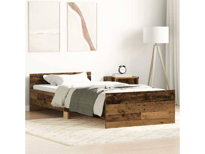 Cadre de lit simple - VIDAXL - vidaxl - 90 x 190 cm - Bois massif & bois d'ingénierie - Sommier à lattes