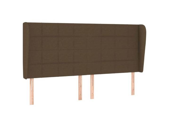 &Mode Tête de Cadre de Lit pour chambre - Tête de lit avec oreilles - Marron foncé - 203x23x118-128 cm Tissu Sale709242