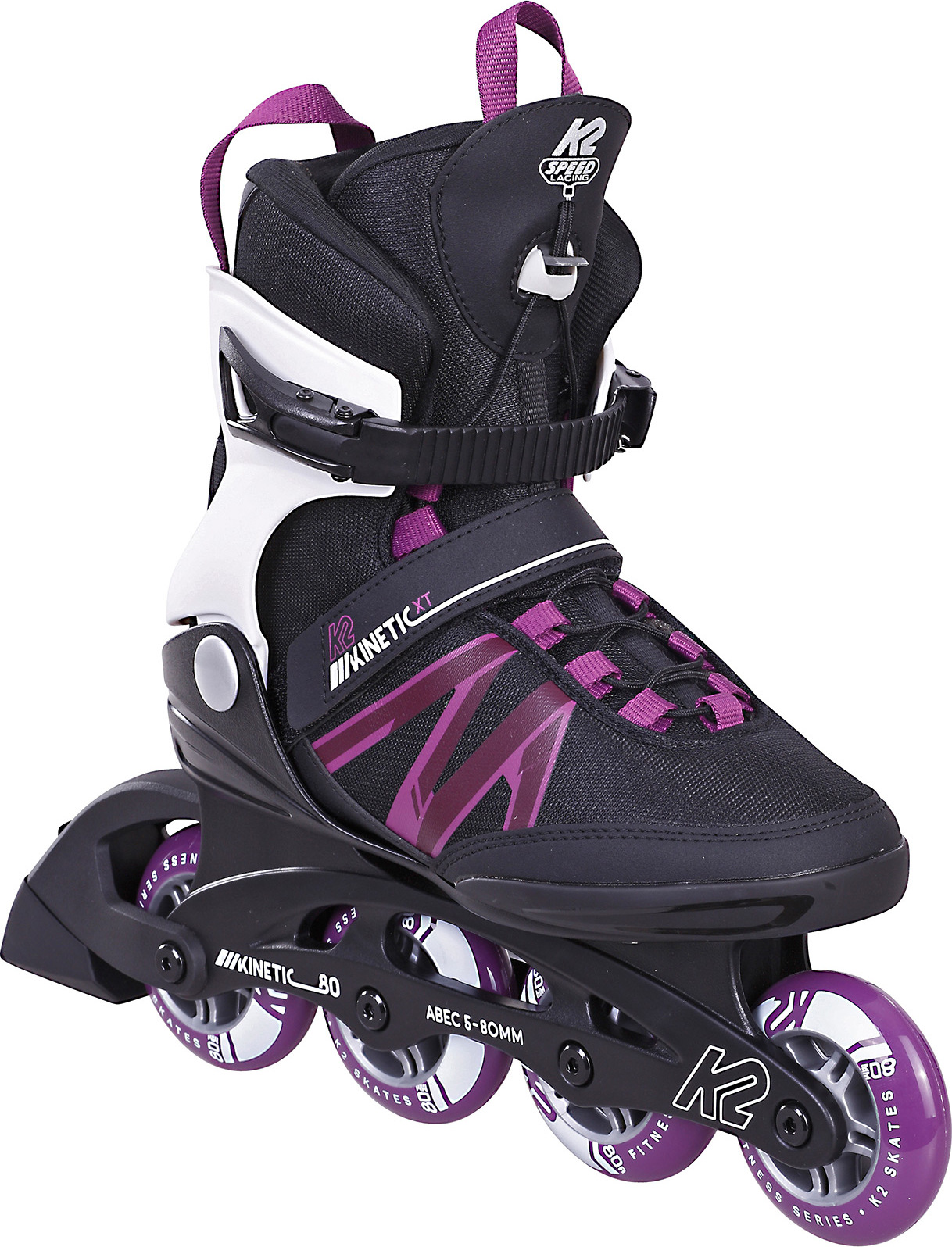 K2 Skates KINETIC 80 PRO XT W Inline Skates Damen schwarz - weiß -lila Größe EU: 37