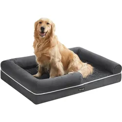 Songmics Hundebett orthopädisch waschbar dunkelgrau 106cm (Hund, Katze), Hundebett + Katzenbett