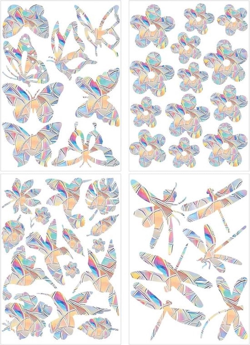 42 stuks Prism Raamstickers voor Vogelpreventie - Regenboog Anti-Collisie Raamfolie