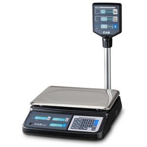 CAS Digitalwaage PR2N-6P, Ladenwaage, geeicht, 6kg, mit Hochanzeige & Preisrechenfunktion, Teilung 2g