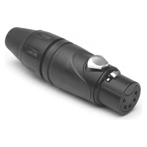 Amphenol 5 pole XLR Connector female AX series in black (Winkeladapter) (AX5FB)