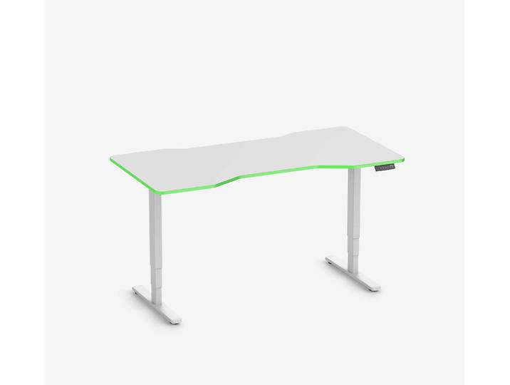 FOKUS Gamingschreibtisch Weiß 160x80 Cockpit Acid Green
