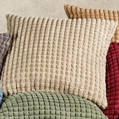 P/Kaufmann Home "Premier Puff Tailored Pillow 18"" Square, 18"" Square, Natural"