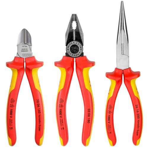 KNIPEX Elektro-Paket 3-teilig Kombi-,Flachzange + Seitenschn.
