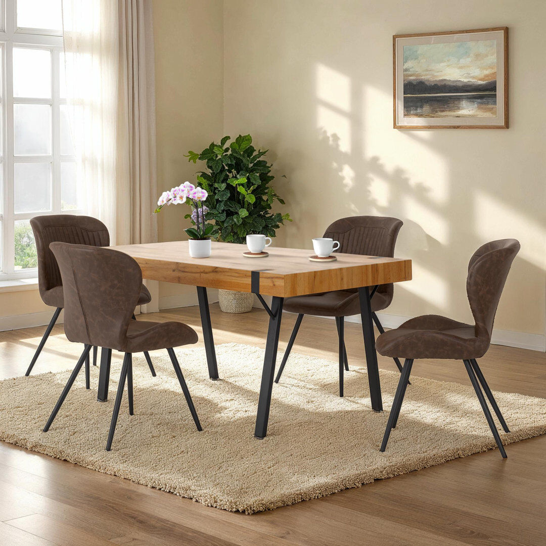 Borough Wharf Rhinegeist 4 -Person Dining Set Brown 4