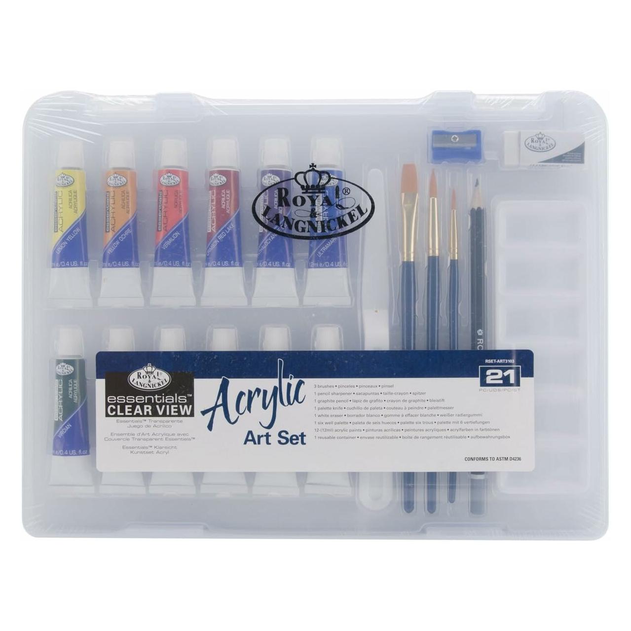 Royal & Langnickel Acrylfarben im Kunststoffkasten 21 Stück (RSET-ART3103)