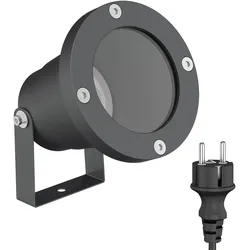 ledscom.de Gartenstrahler DUK für außen, IP65, anthrazit, 1x GU10 max. 15W