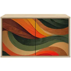 vidaXL, TV Möbel, Labeler (Retro-Wellenmuster) (33 x 69 x 40 cm)