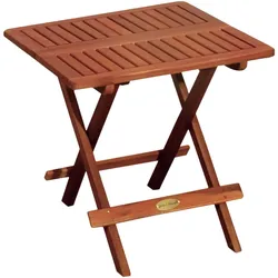Außen Bistro Tisch Holz Eukalyptus geölt braun Garten Balkon Terrassen Möbel eckig
