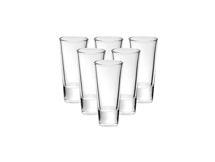 Schnapsglas VAN WELL Stamper Ida 40 ml 6er Set transparent , bunt (transparent), B:2cm H:2cm, Glas, Trinkgefäße, Schnapsglas, Spülmaschinengeeignet