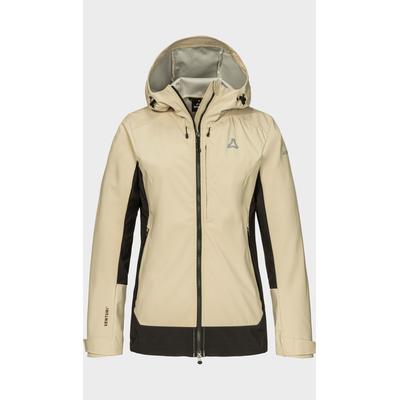 Outdoorjacke SCHÖFFEL "Softshell Jk Style Milagle WMS", Damen, Gr. 40, beige (4085, beige), Oberstoff: Aussenseite: 92% Polyester, 8% Elasthan, Innenseite: 100% Polyester. (Membran: Thermoplastisches Polyurethan). Oberstoff Einsatz: 92% Polyester,...
