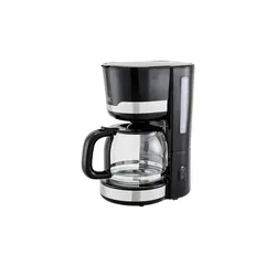 KHG Kaffeeautomat  KA-129 SE2 , schwarz , Glas,Edelstahl,Kunststoff , Maße (cm): B: 23 H: 32 T: 15.5