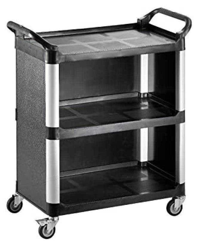 Dripio Serveerwagen met 3 plateaus, zwart, 43 x 84,5 x 95 cm