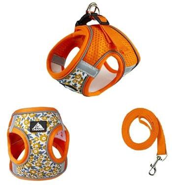 Uplifted Finds Reflective Air Mesh Escape Proof Harness Set orange m