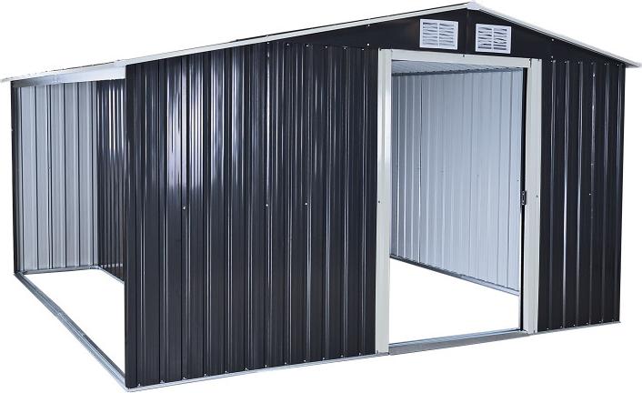 Metall-Gartenhaus mit Holzschuppen 328x314x188 cm Canberra