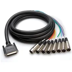 Hosa DTM-805 Multicore 8-fach XLR Male zu DB25 5m (5 m), Audiokabel