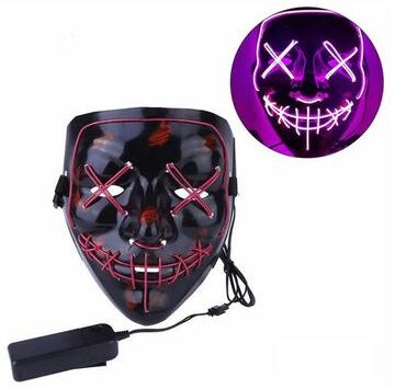 Playful Picks Spooky Light Up Anonymous Mask Purple