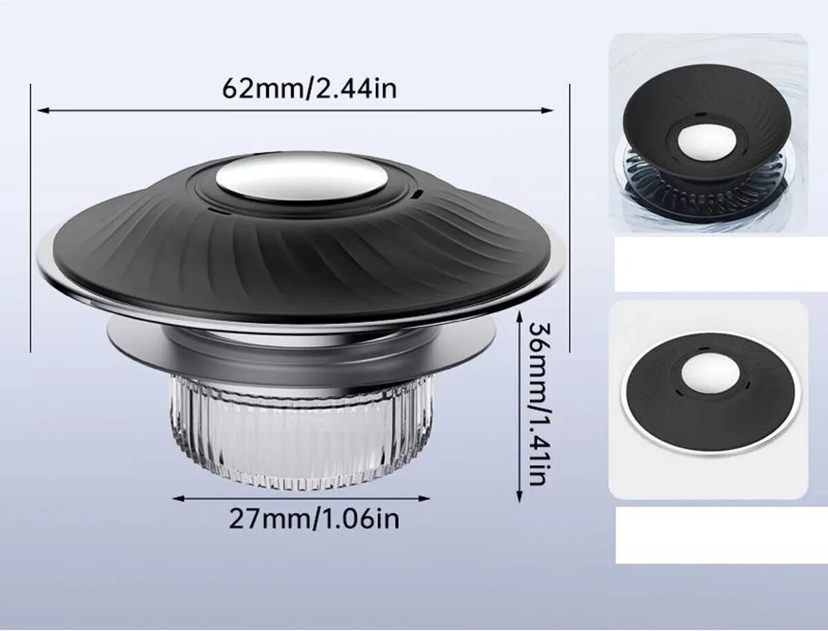 INF Mattschwarzer US Standard Pop-Up Waschbeckenablauf Filter mit Anti-Verstopfungs-Korb