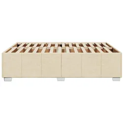 vidaXL Bettgestell ohne Matratze Creme 140x190 cm Stoff