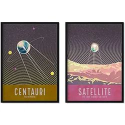 POSTER Set Mit 2 Satelliten A3 Rahmenlos