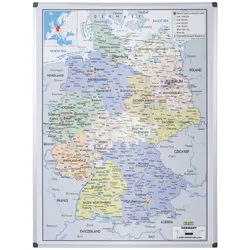 Bi-Office magnetische Deutschlandkarte mit Aluminiumrahmen 120x90cm