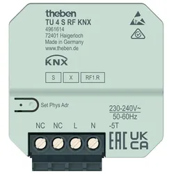 Theben 4961614 KNX 4-fach Funk-Tasterschnittstelle UP, KNX Data Secure TU 4 S RF KNX